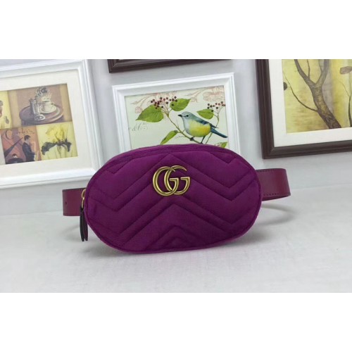 Gucci Marmont matelasse velvet belt bags Purple