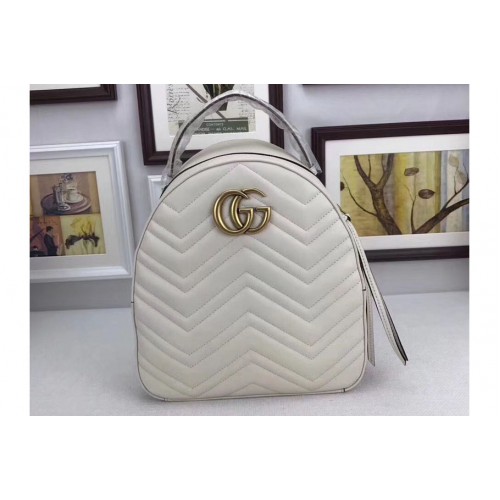 Gucci Marmont Quilted Leather Backpack White