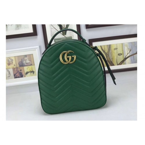 Gucci Marmont Quilted Leather Backpack Green