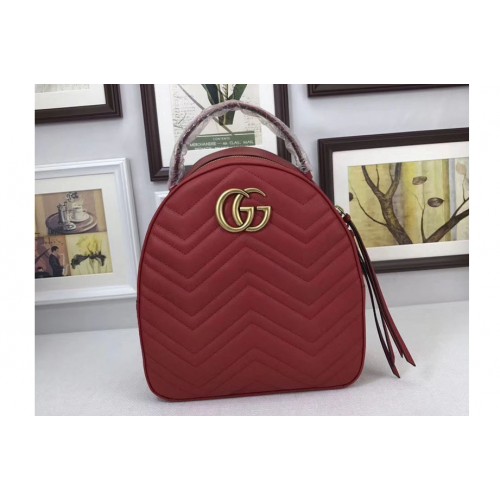 Gucci Marmont Quilted Leather Backpack Red