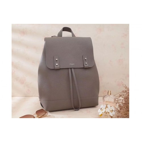 YSL Sac De Jour Backpack Grained Leather Grey