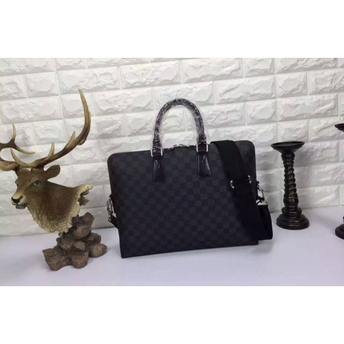 Louis Vuitton N48224 Porte-Documents Voyage Bag in Damier Graphite Canvas
