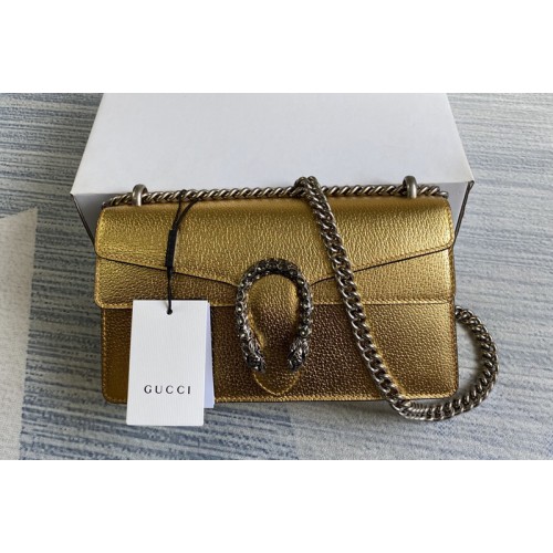 Gucci Dionysus small shoulder bag in Gold lame leather