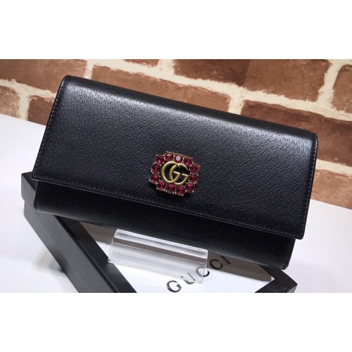 Gucci Continental wallet With Logo in Pink Leather