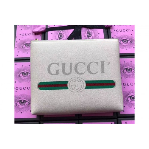 Gucci Print leather medium portfolio White Leather Gucci Print leather medium portfolio White Leather