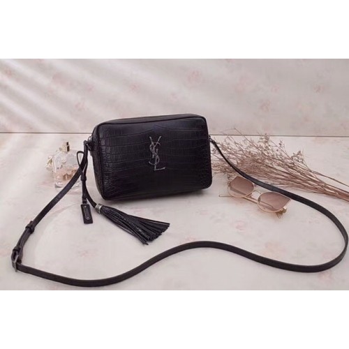 YSL Lou Camera Bag In Crocodile Pattern Calfskin 