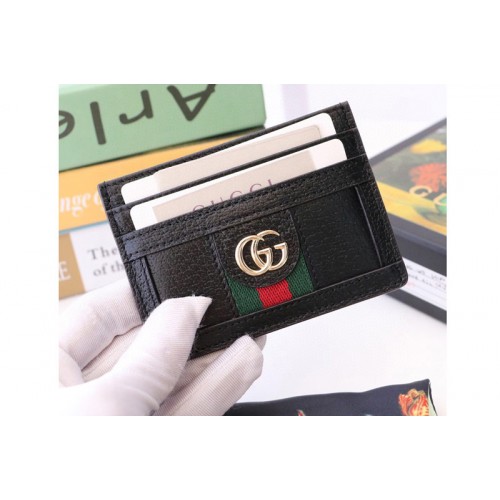 Gucci Ophidia card case Black leather With Web