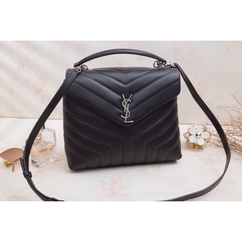 YSL Loulou Chain Bag in Y Matelasse Leather Black