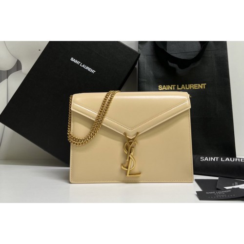 YSL Cassandra Monogram Clasp Bags In Beige Smooth Leather