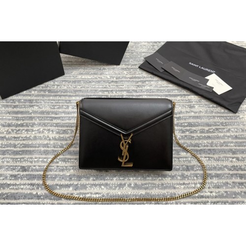YSL Cassandra Monogram Clasp Bags In Black Smooth Leather