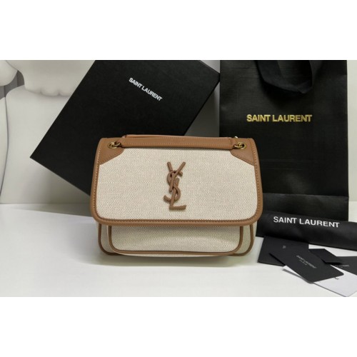 YSL niki baby Bag IN CANVAS AND SMOOTH LEATHER