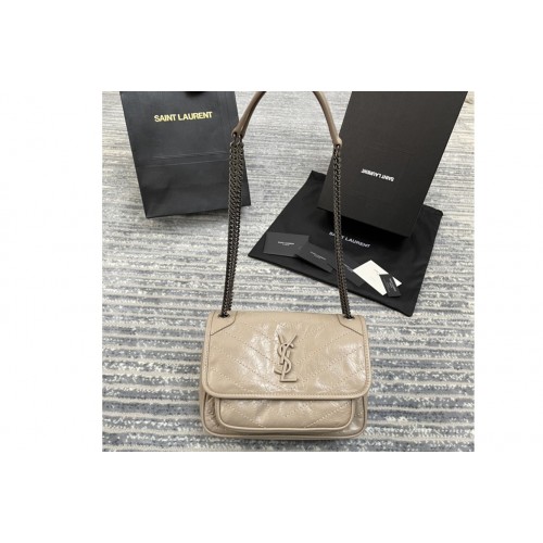 YSL niki baby Bag in apricot crinkled vintage leather