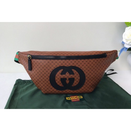 Gucci Gucci-Dapper Dan Belt Bag in Brown Leather