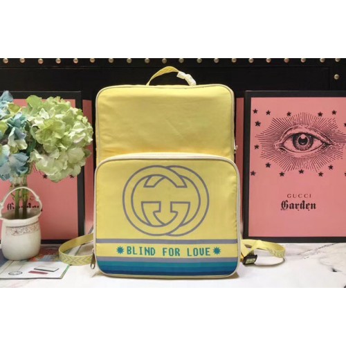 Gucci Medium backpack with Interlocking G print light yellow nylon