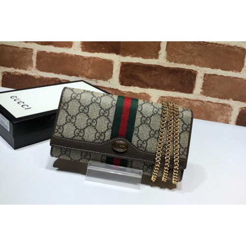 Gucci Ophidia chain wallet in Beige ebony Supreme canvas