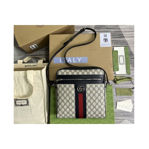 Gucci Ophidia messenger bag in Beige and blue Supreme canvas