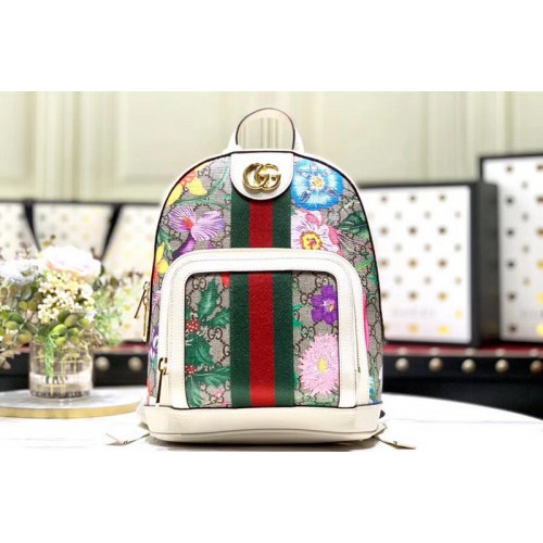 Gucci Ophidia Flora small backpack Beige ebony Supreme canvas with Flora print