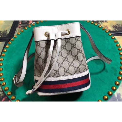 Gucci Ophidia mini bucket bags Beige and White Supreme canvas