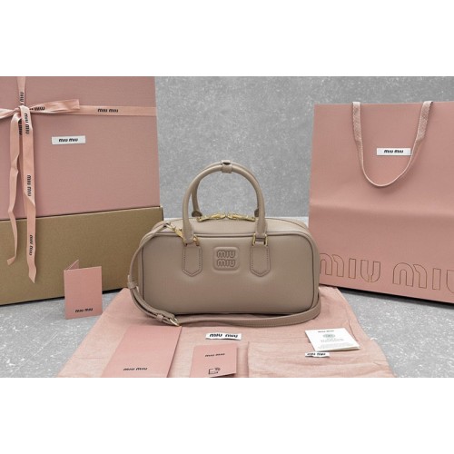 Miu Miu 5BB148 Arcadie leather bag in Sand Leather