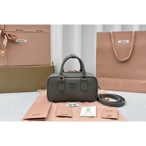 Miu Miu 5BB142 Arcadie leather bag in Gray Leather