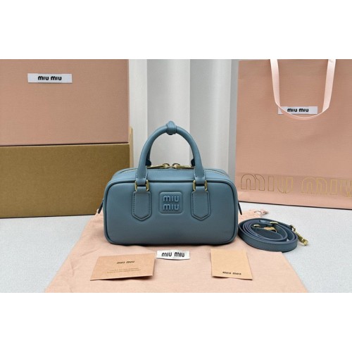 Miu Miu 5BB142 Arcadie leather bag in Blue Leather