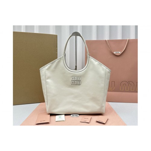Miu Miu Ivy leather Large bag in White Leather