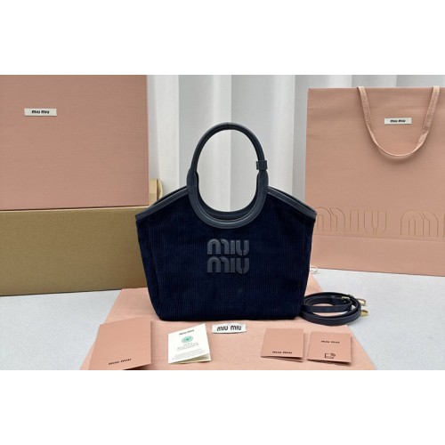 Miu Miu IVY corduroy Small bag in Navy Blue corduroy