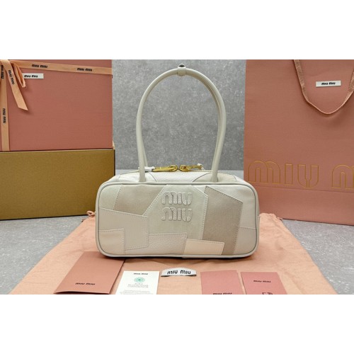 Miu Miu 5BB148 Arcadie leather bag in White Leather