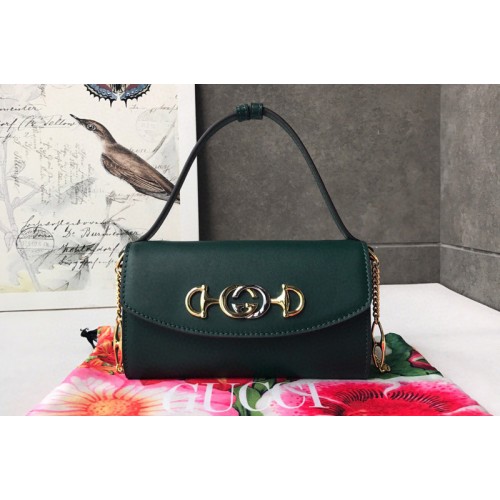 Gucci Zumi smooth leather mini bag in Green smooth leather