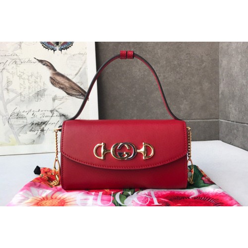 Gucci Zumi smooth leather mini bag in Red smooth leather