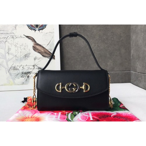 Gucci Zumi smooth leather mini bag in Black smooth leather