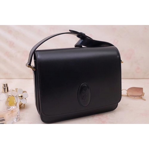 YSL Le 61 Saddle Bag In Black Smooth Leather