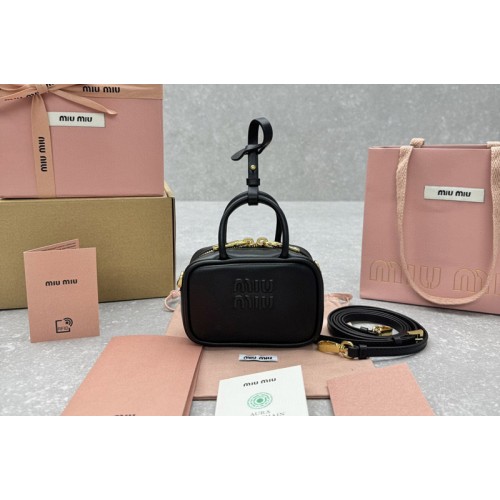Miu Miu Arcadie leather Mini bag in Black Leather