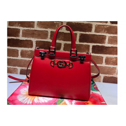 Gucci Zumi grainy leather small top handle bag in Red Grainy leather