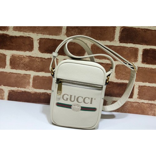 Gucci Print leather shoulder bag in White Leather