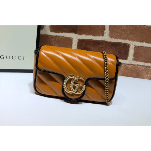 Gucci Marmont super mini bag in Brown Matelasse leather