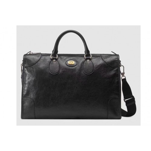 Gucci Medium soft leather duffle Bags Black Blue soft leather