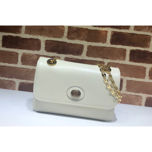 Gucci Leather Small Shoulder Bag In White Leather