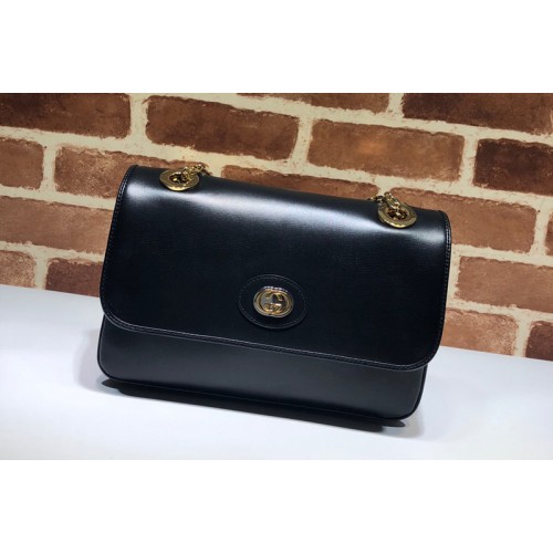 Gucci Leather Small Shoulder Bag In Black Leather