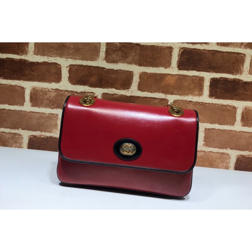 Gucci Leather Small Shoulder Bag In Red Leather