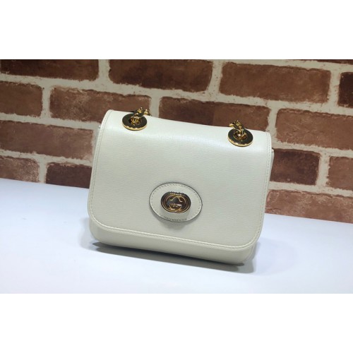 Gucci Leather Small Shoulder Bag In White Leather