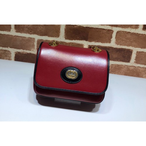 Gucci Leather Small Shoulder Bag In Red Leather