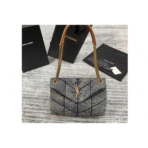 YSL Loulou Puffer Small Bag in Denim