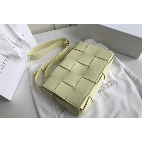 Bottega Veneta BV Cassette Crossbody bag In Yellow Lambskin Leather