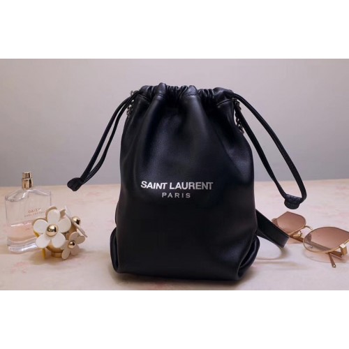 YSL Teddy Small Bucket Bag In Lambskin Leather
