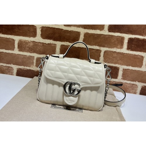 Gucci Marmont mini top handle bag in White matelasse leather