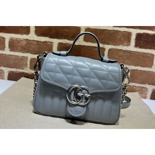 Gucci Marmont mini top handle bag in Grey matelasse leather