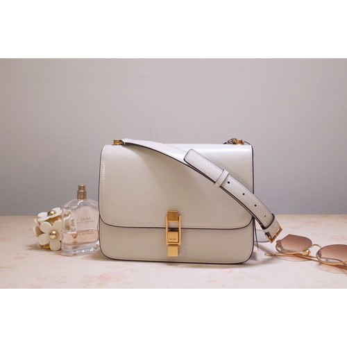 YSL Carre Satchel Bags In White Smooth Leather