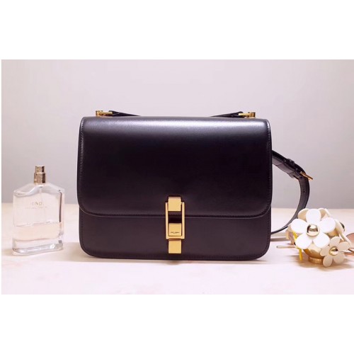 YSL Carre Satchel Bags In Black Smooth Leather