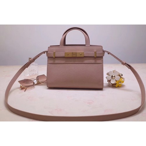 YSL Manhattan Nano Bag in Pink Grain de Poudre Embossed Leather